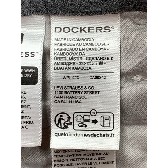 Dockers Mens Workday Khaki Pants Smart 360 Flex Slim Fit Flat Front Career 34X32 - Picture 15 of 16